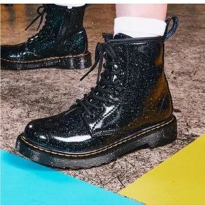 Dr. Martens Kids Black Glitter Boots